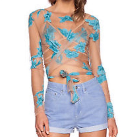 For Love And Lemons Tops - For Love and Lemons Blue Orchid Crop Top